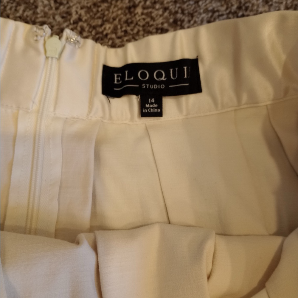 Eloquii Cream knee length Skirt - Picture 4 of 5